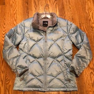 North Face ice blue jacket